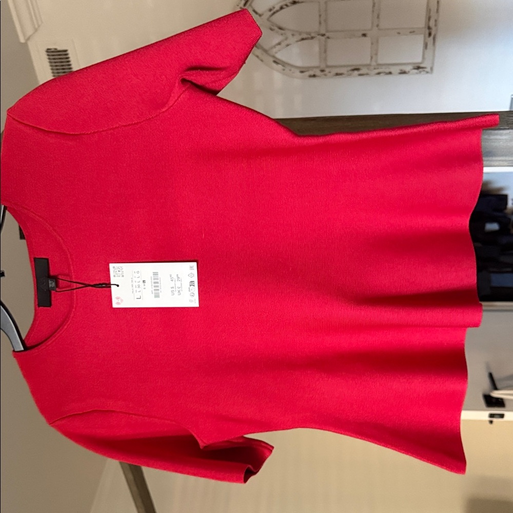 Zara Red Peplum Tunic Top - Picture 4 of 4